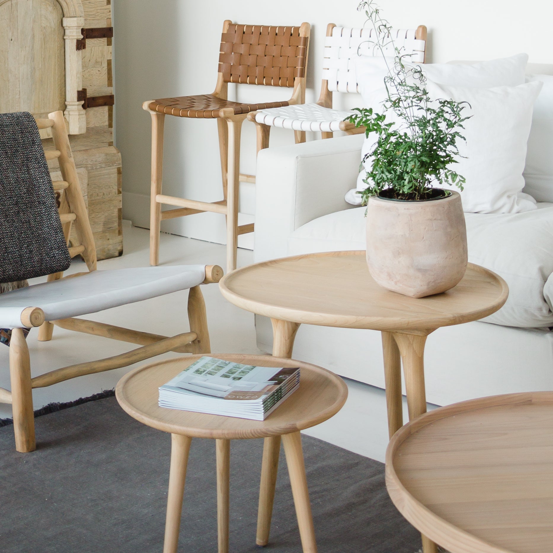 chloe petite side table in natural