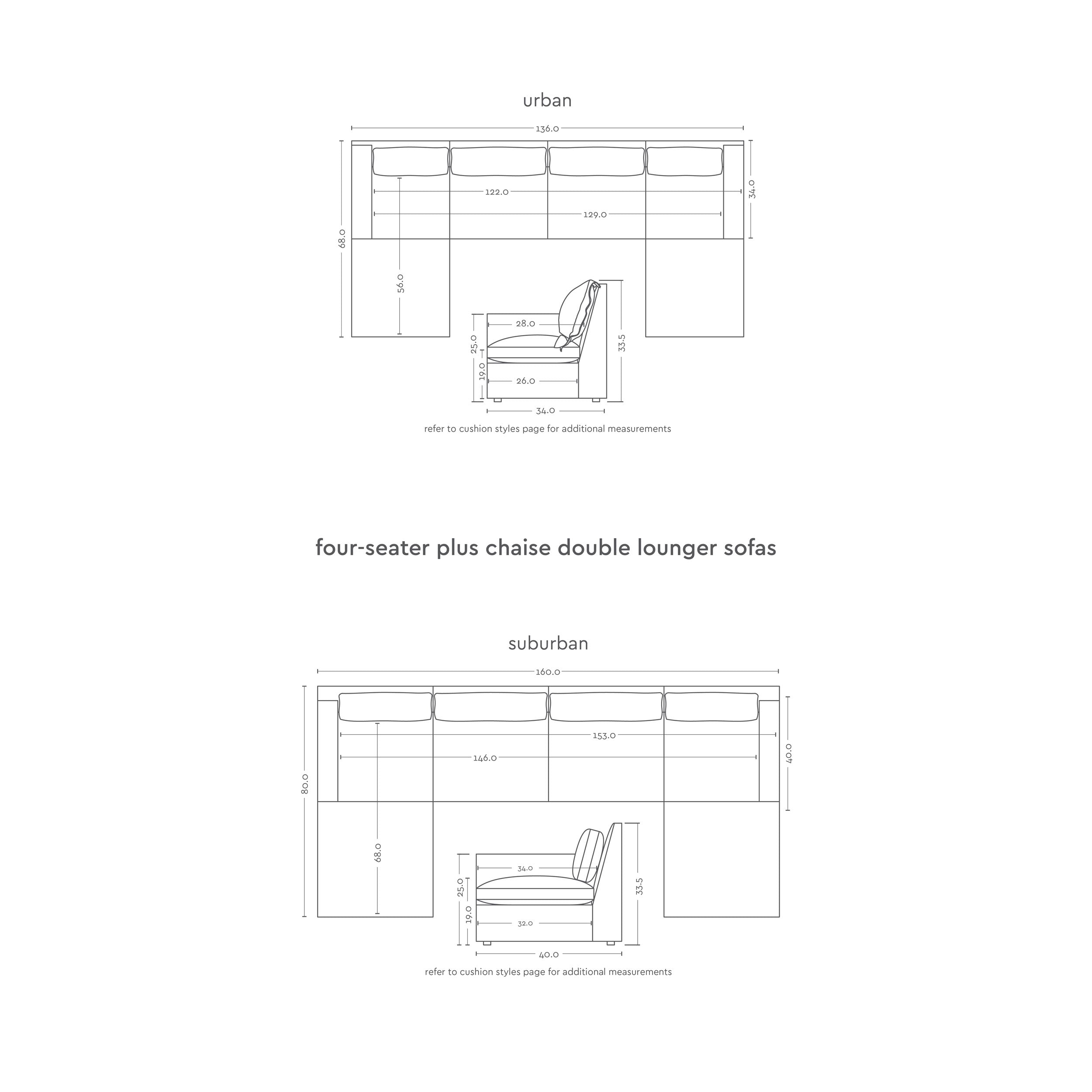 four seater plus double chaise lounger sofas