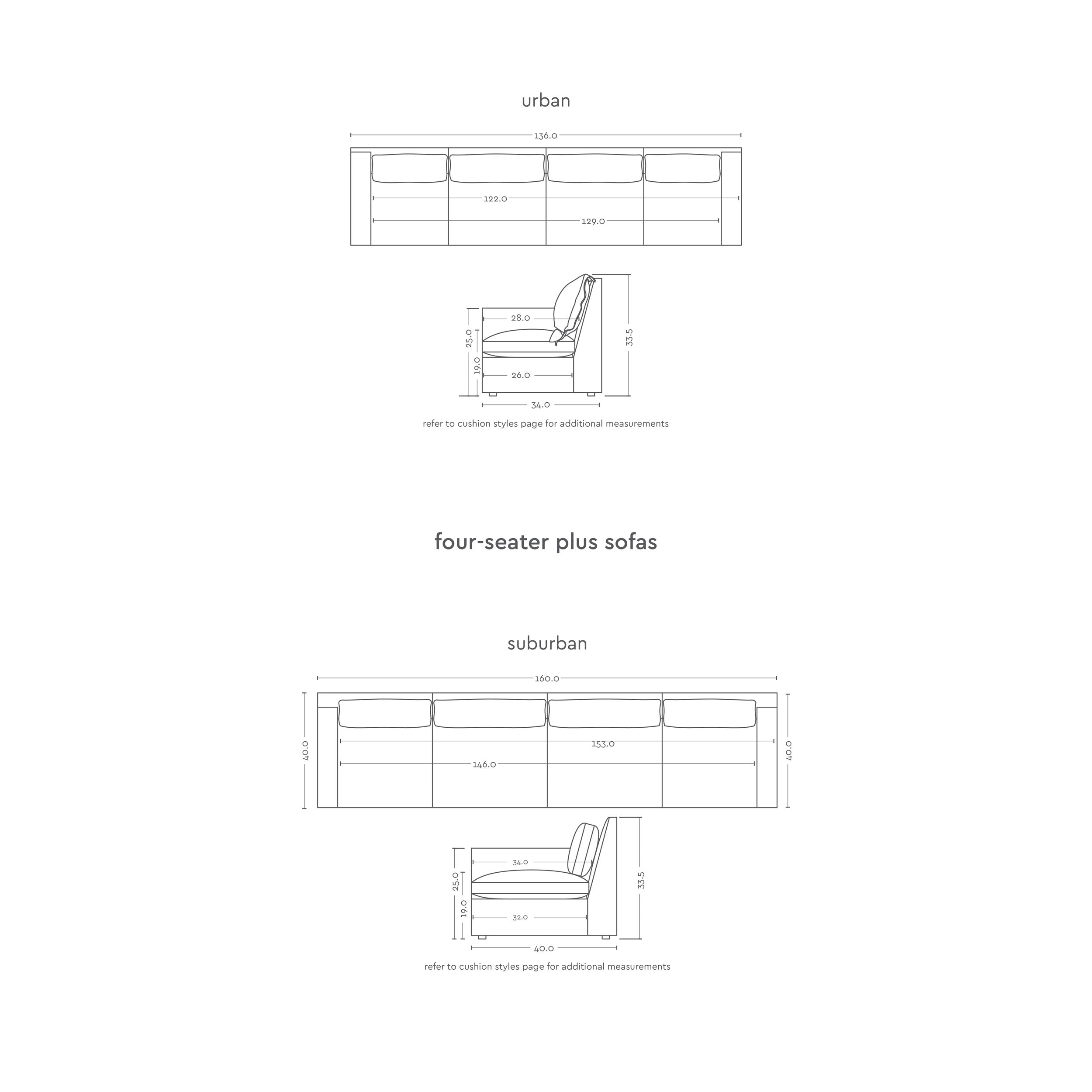 four seater plus sofas