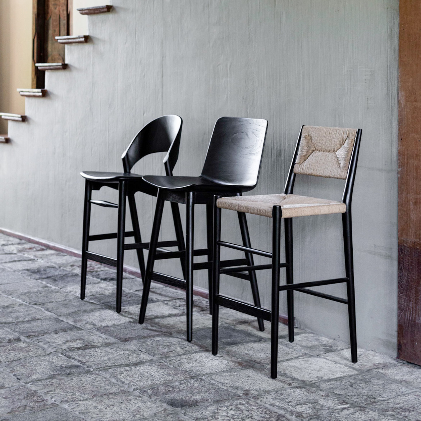 aimee stool in black